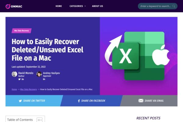 How to Easily Recover Deleted/Unsaved Excel File on a Mac