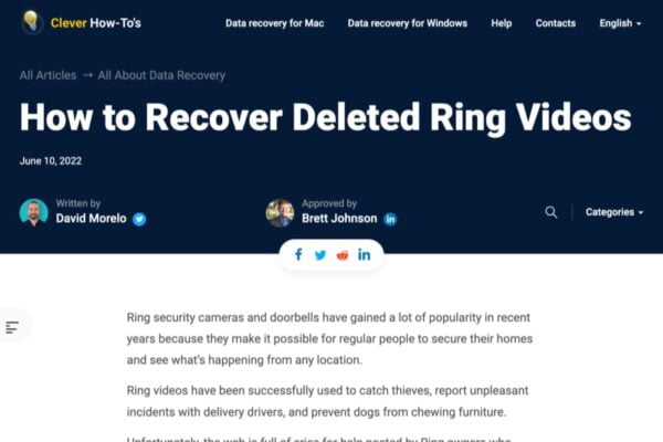 How to Recover Deleted Ring Videos