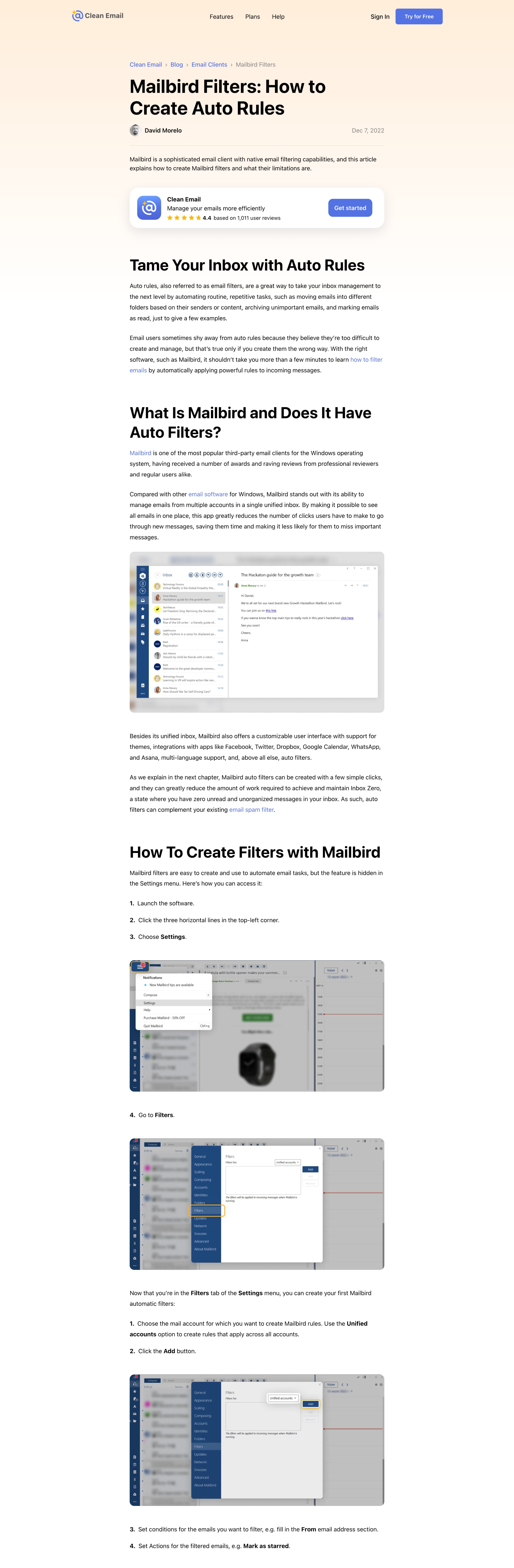 Mailbird Filters: How to Create Auto Rules
