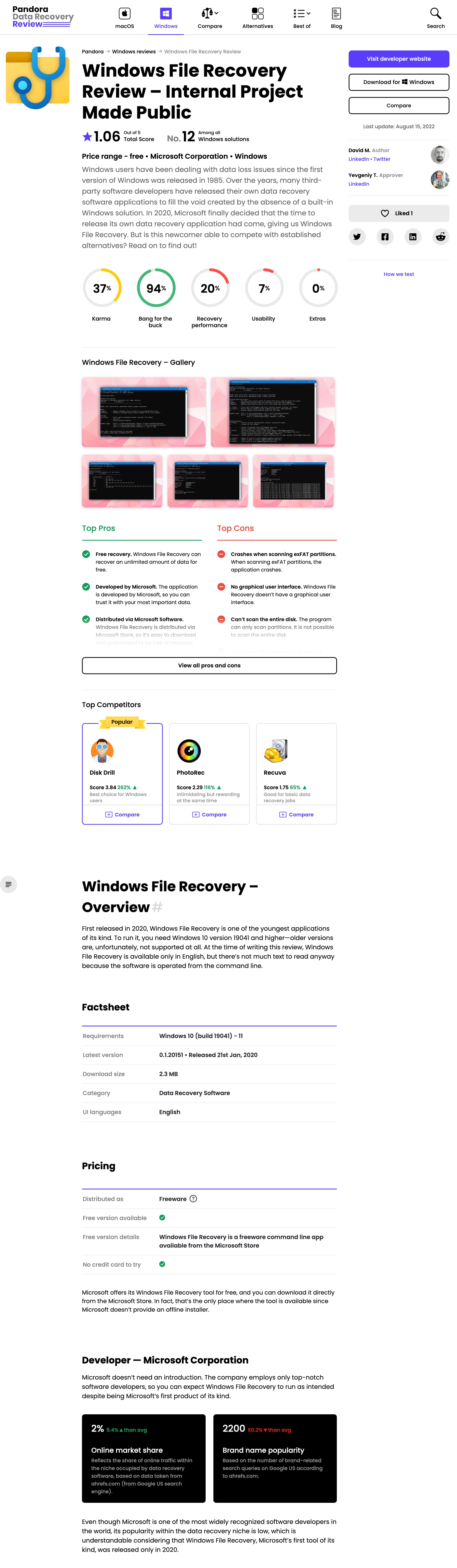 Windows File Recovery Review – Internal Project Made Public